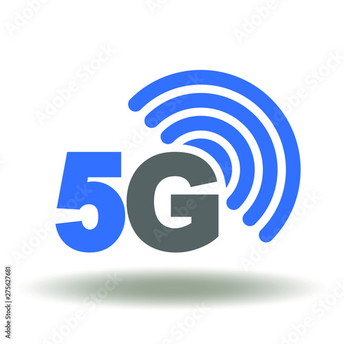 5g internet wireless telecommunications icon vector. Radio fifth generation mobile network technology.