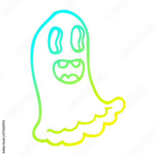 cold gradient line drawing cartoon spooky ghost