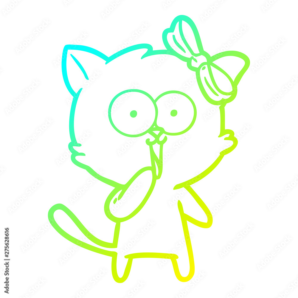 cold gradient line drawing cartoon cat cold gradient line drawing cartoon cat