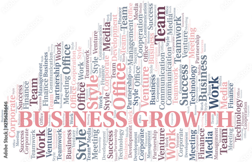 Business Growth word cloud. Collage made with text only. Business Growth word cloud. Collage made with text only.