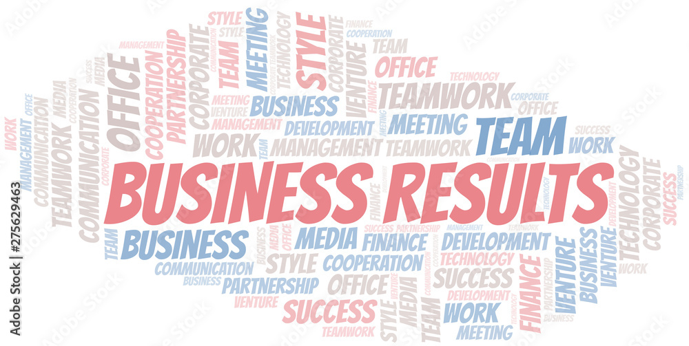 Fototapeta premium Business Results word cloud. Collage made with text only.