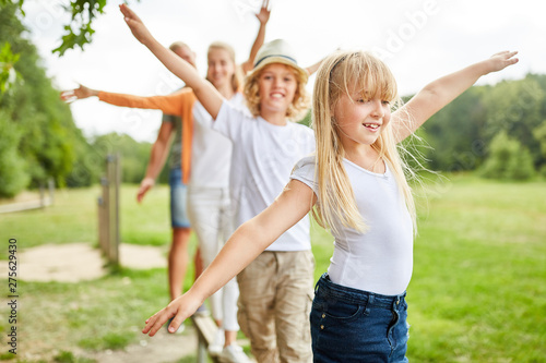 Family and children exercise together