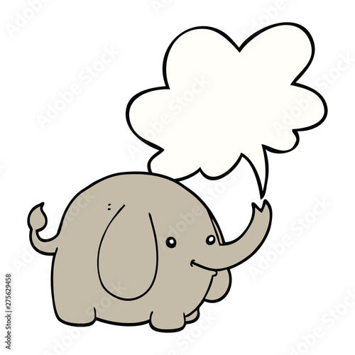 cartoon elephant and speech bubble