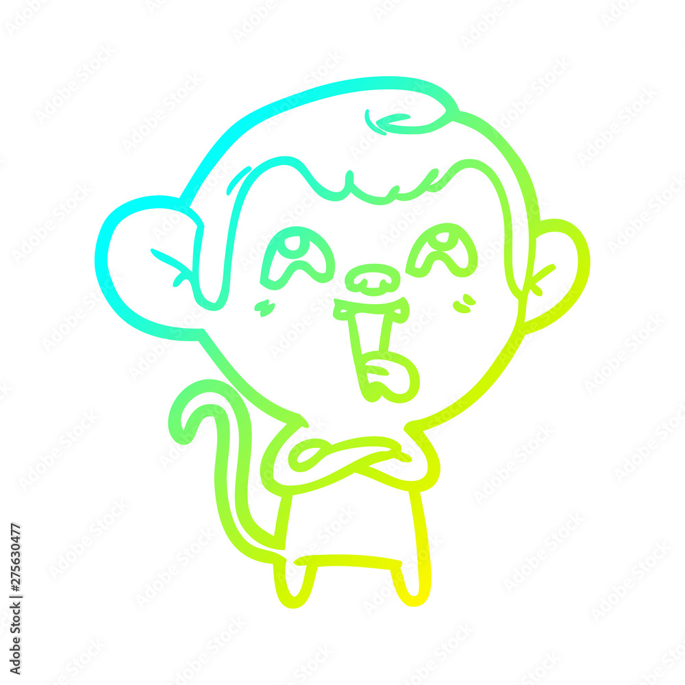 cold gradient line drawing crazy cartoon monkey cold gradient line drawing crazy cartoon monkey