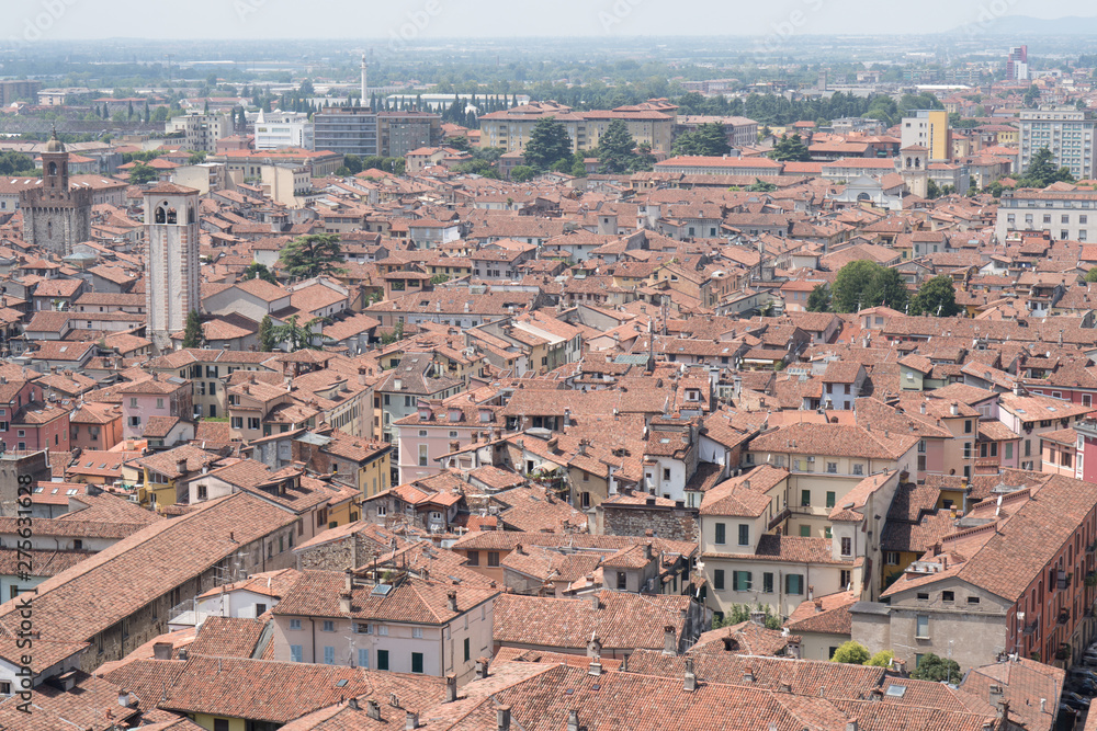 Brescia City rooftops view from the top