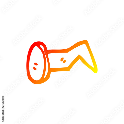 warm gradient line drawing cartoon bent iron nail