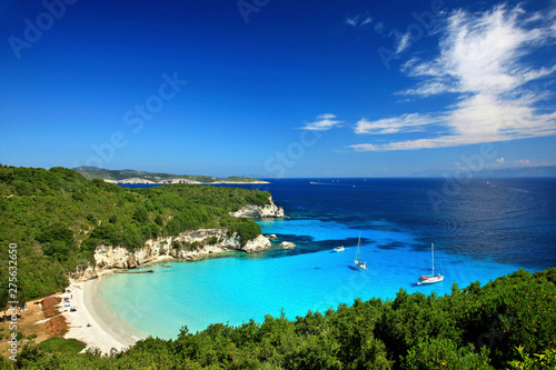 Fototapeta Naklejka Na Ścianę i Meble -  The exotic Voutoumi beach, Antipaxos  island, Kerkyra (Corfu) prefecture, Ionian Sea, Greece 