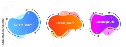 Set of abstract modern graphic elements with dynamical colored forms and line. Template for the design of a logo, flyer or presentation.