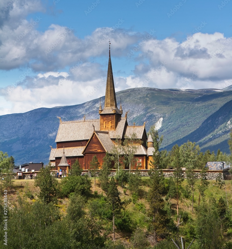 Stave church of Lom in Norway