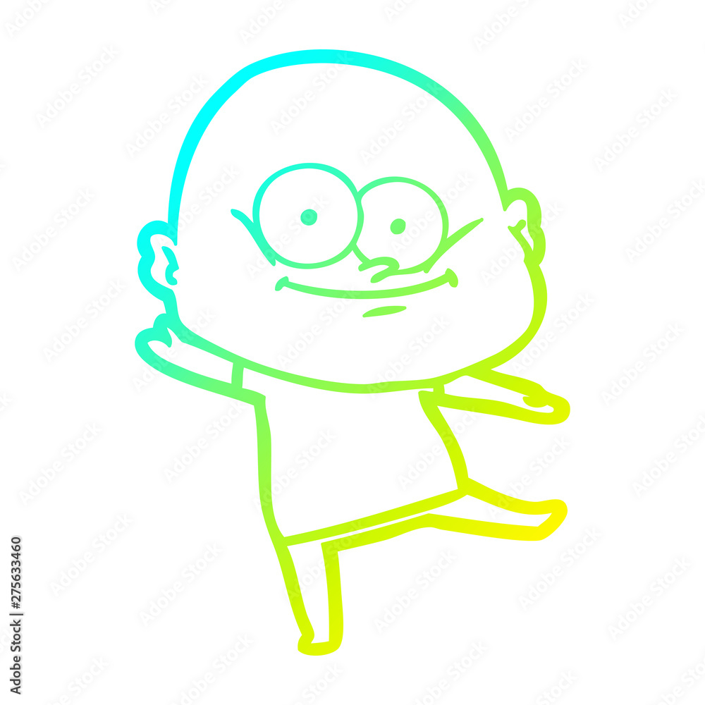 cold gradient line drawing cartoon bald man staring cold gradient line drawing cartoon bald man staring