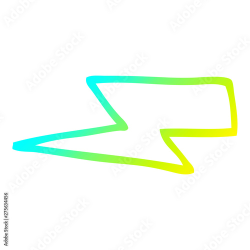 cold gradient line drawing cartoon  lightening bolts
