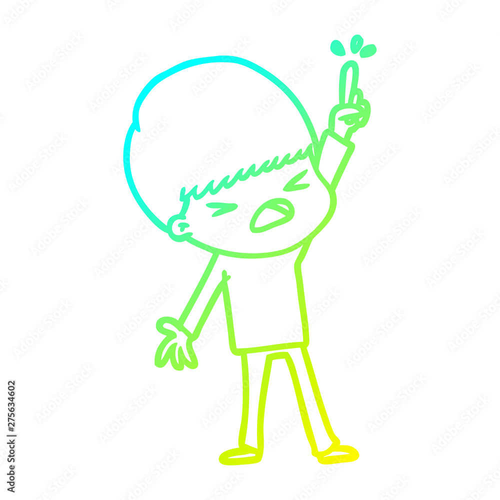 cold gradient line drawing cartoon stressed man cold gradient line drawing cartoon stressed man