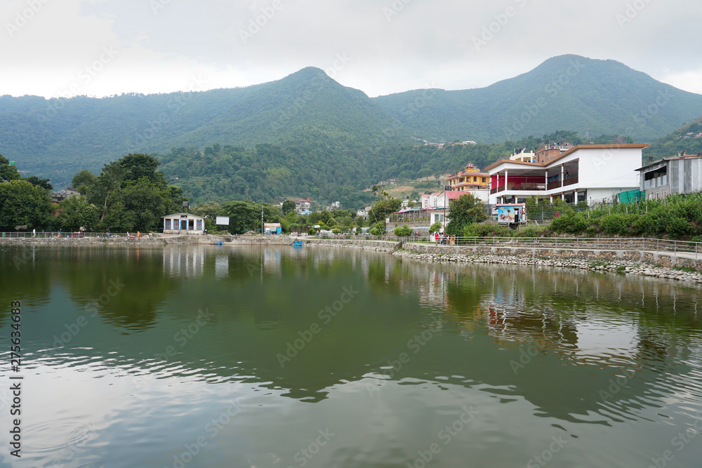 Fototapeta premium village on the lake