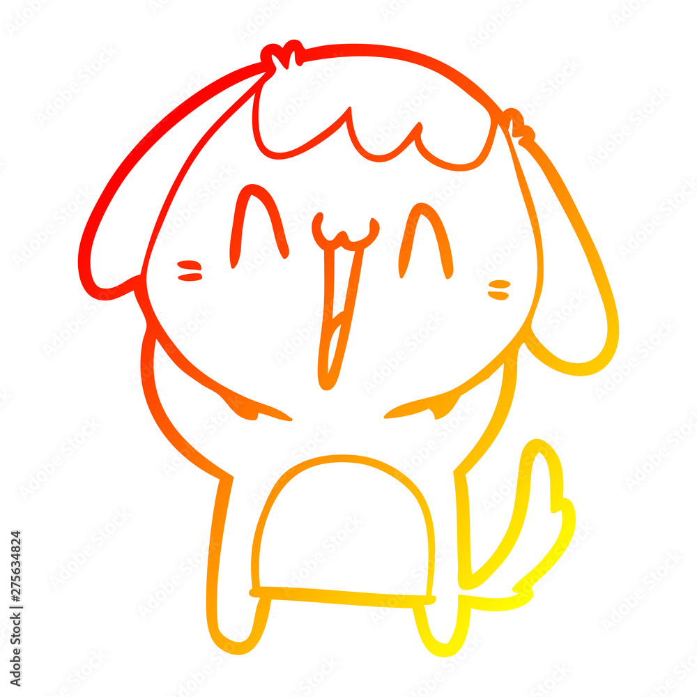 warm gradient line drawing cute cartoon dog warm gradient line drawing cute cartoon dog