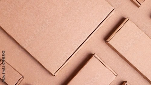 Cardboard boxes set, lot pattern background