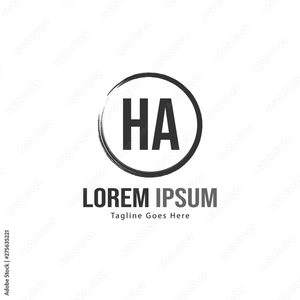 Initial HA logo template with modern frame. Minimalist HA letter logo vector illustration Initial HA logo template with modern frame. Minimalist HA letter logo vector illustration