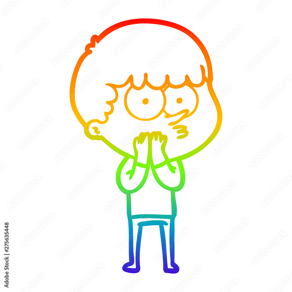 rainbow gradient line drawing cartoon curious boy rainbow gradient line drawing cartoon curious boy