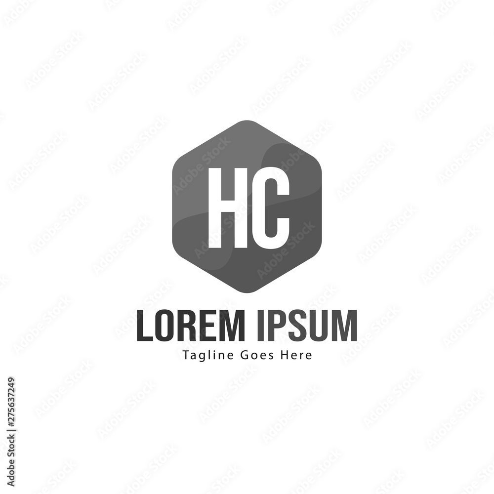 Initial HC logo template with modern frame. Minimalist HC letter logo vector illustration Initial HC logo template with modern frame. Minimalist HC letter logo vector illustration