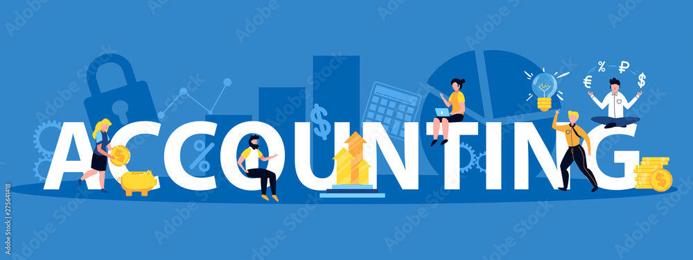 Obraz premium Accounting Horizontal Illustration