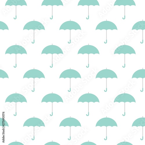 Green umbrellas seamless background pattern vector illustration.