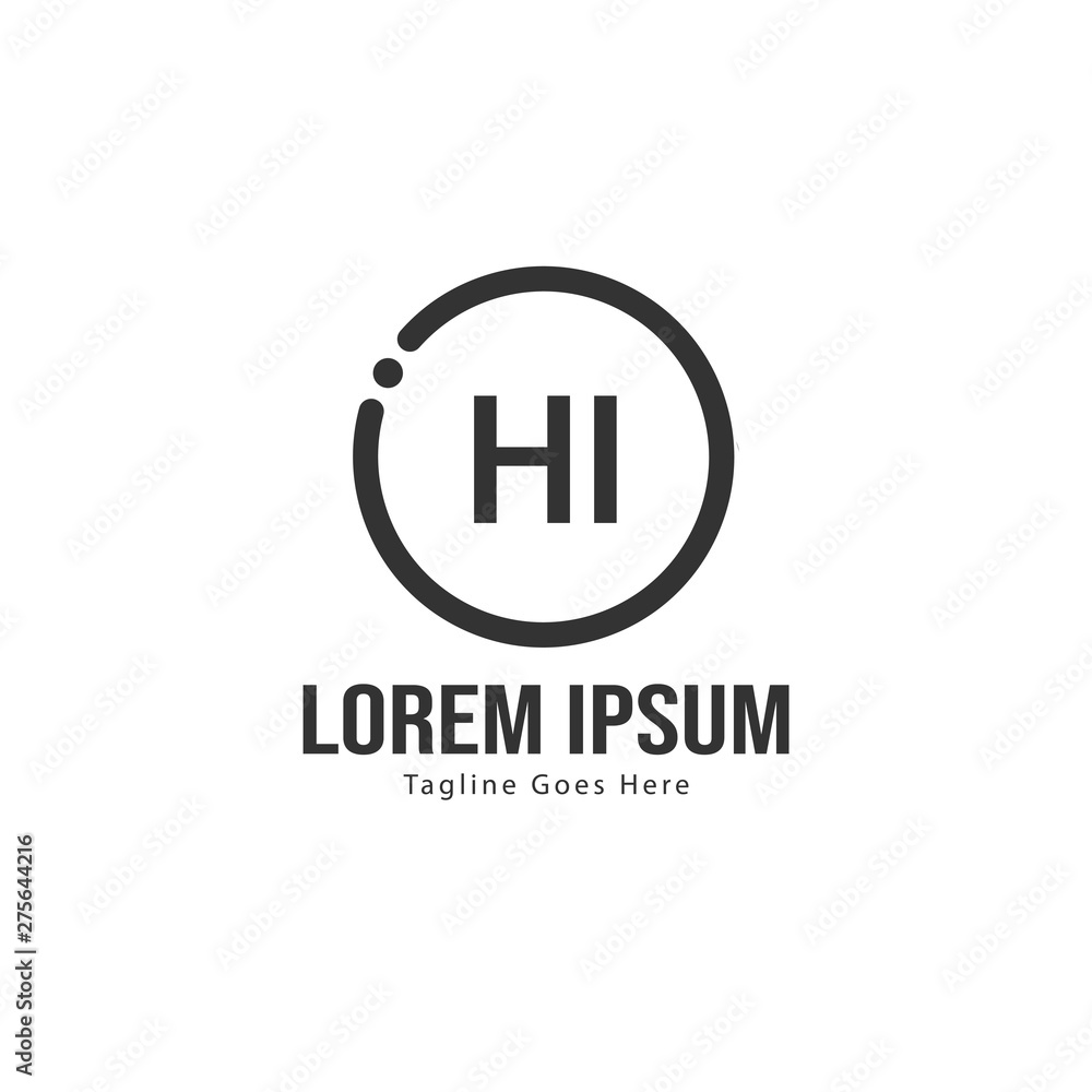 Initial HI logo template with modern frame. Minimalist HI letter logo vector illustration Initial HI logo template with modern frame. Minimalist HI letter logo vector illustration