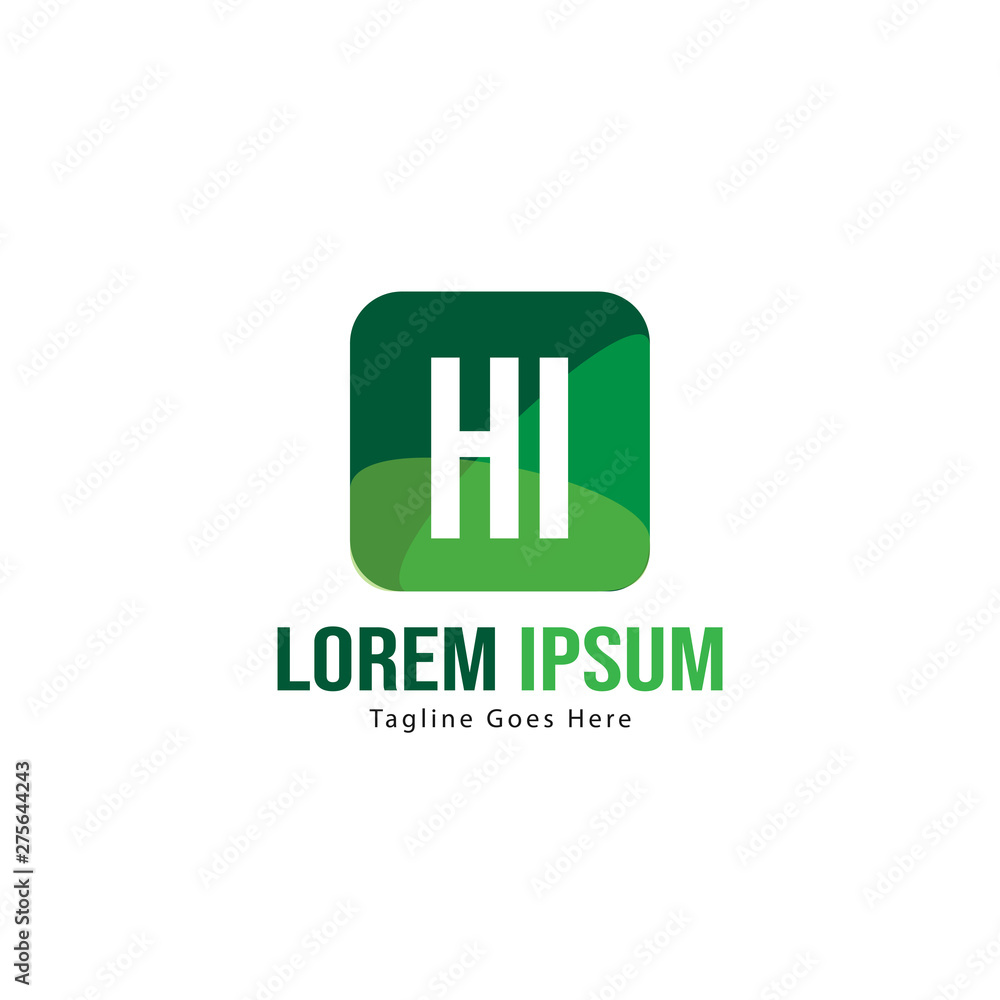 Initial HI logo template with modern frame. Minimalist HI letter logo vector illustration Initial HI logo template with modern frame. Minimalist HI letter logo vector illustration