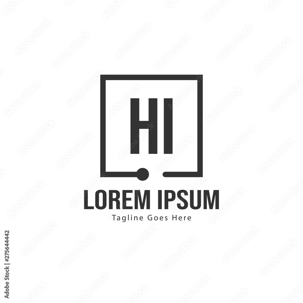 Initial HI logo template with modern frame. Minimalist HI letter logo vector illustration Initial HI logo template with modern frame. Minimalist HI letter logo vector illustration