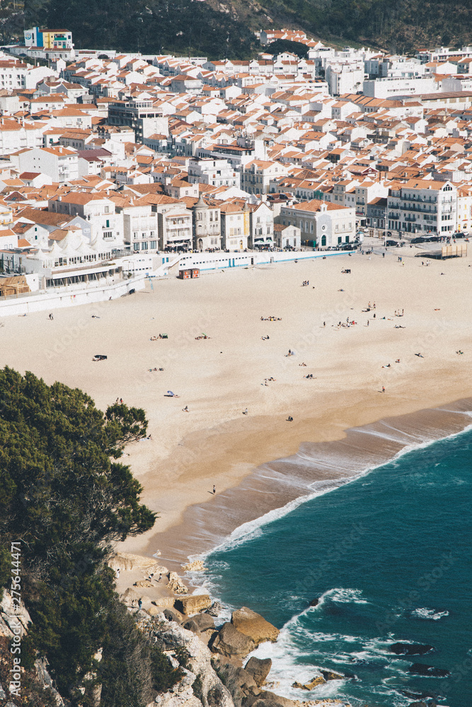 view of the beach Nazare on top