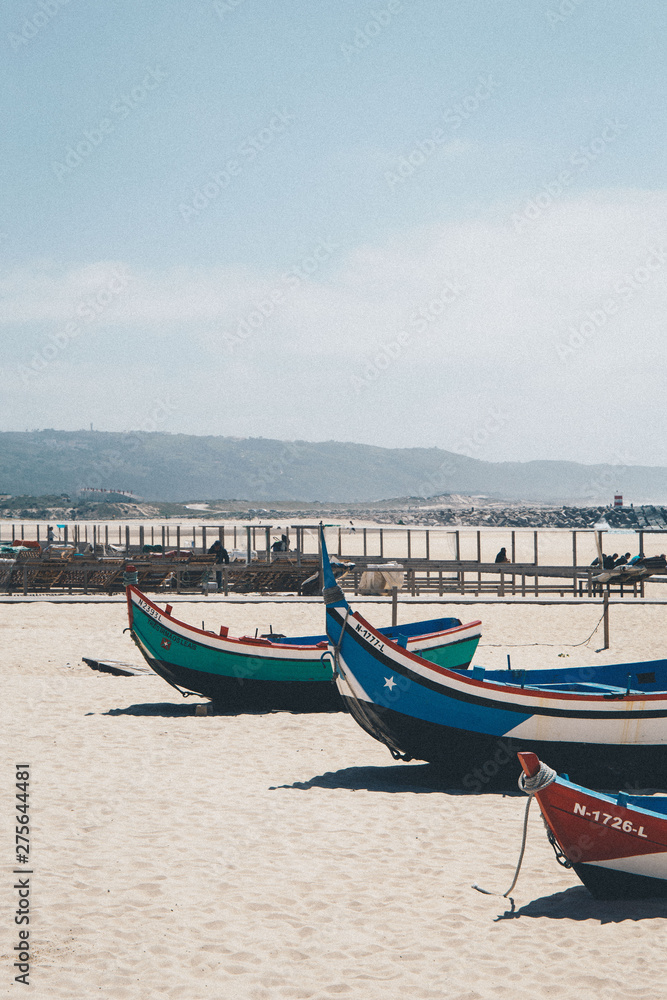 Old boats on the beach Nazare