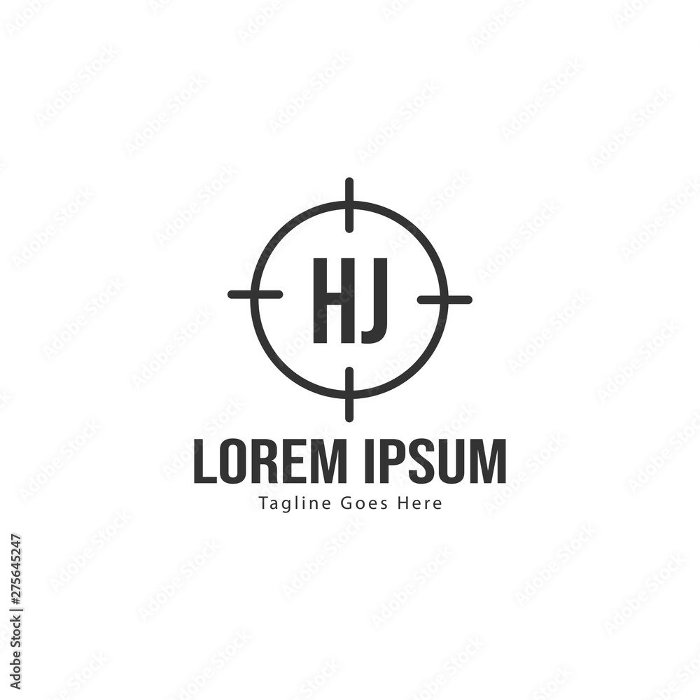 Initial HJ logo template with modern frame. Minimalist HJ letter logo vector illustration Initial HJ logo template with modern frame. Minimalist HJ letter logo vector illustration