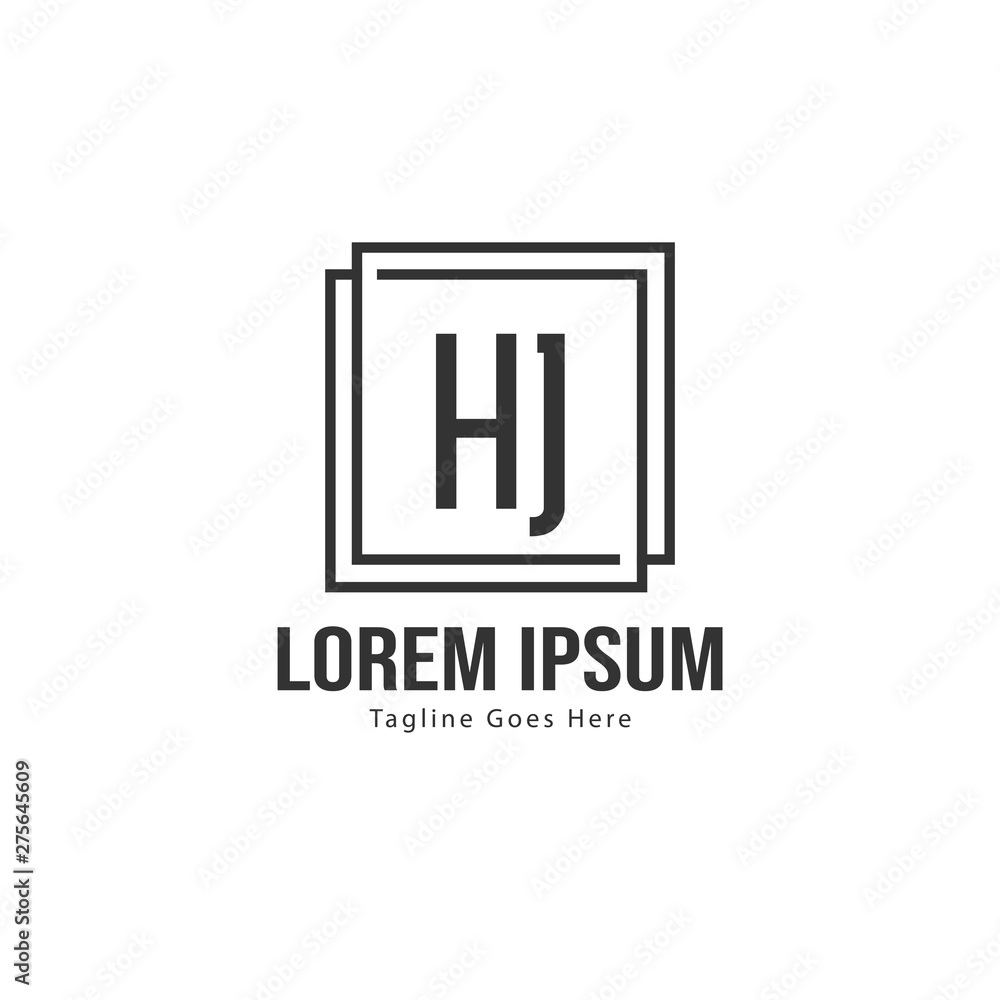 Initial HJ logo template with modern frame. Minimalist HJ letter logo vector illustration Initial HJ logo template with modern frame. Minimalist HJ letter logo vector illustration