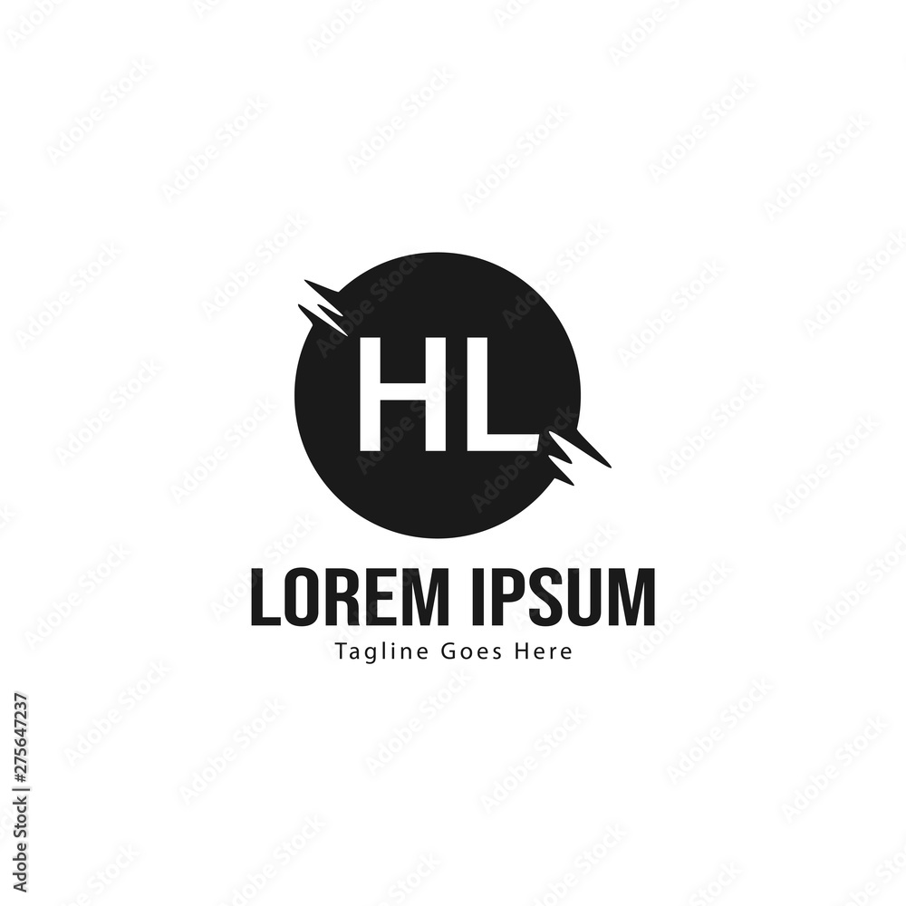 Initial HL logo template with modern frame. Minimalist HL letter logo vector illustration Initial HL logo template with modern frame. Minimalist HL letter logo vector illustration