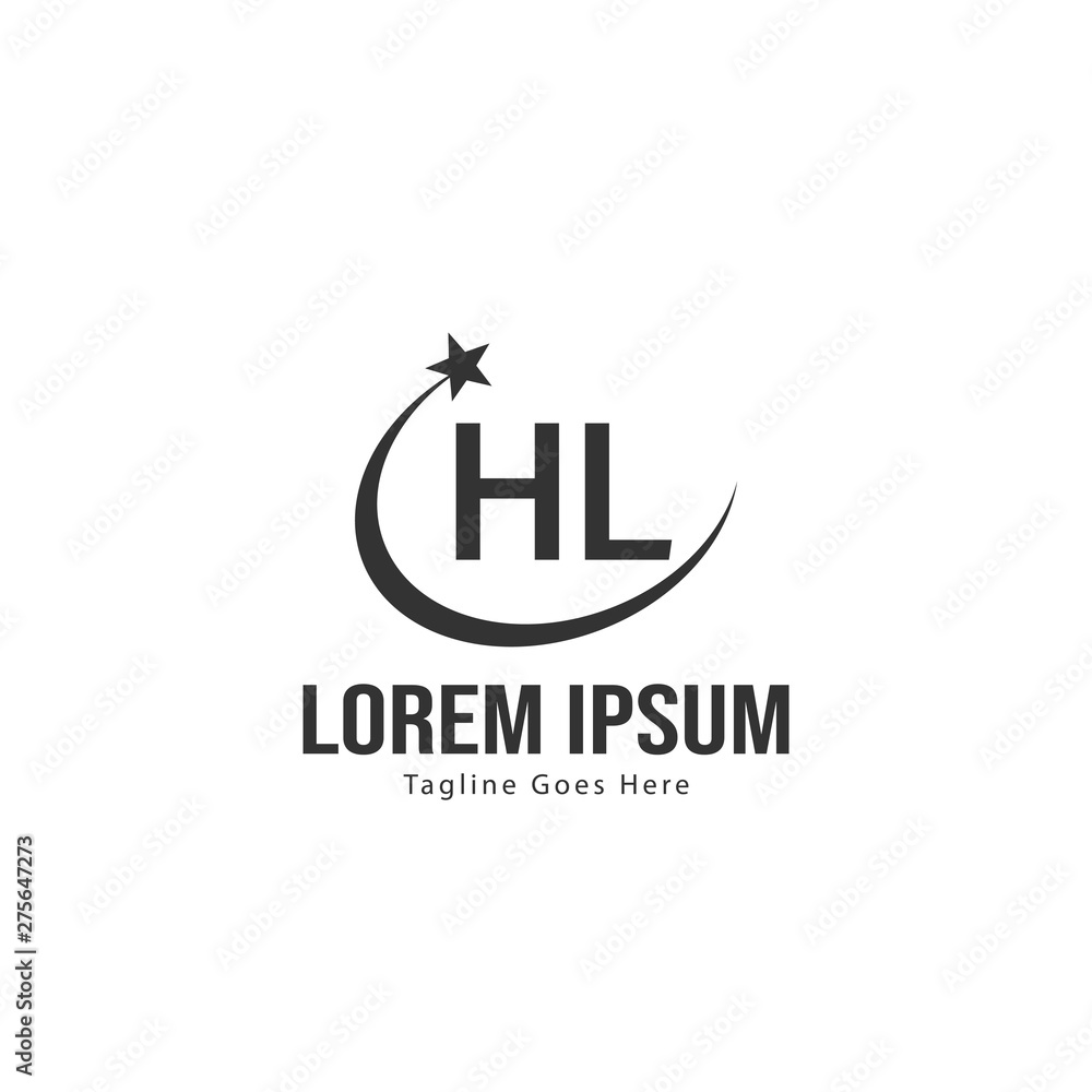 Fototapeta premium Initial HL logo template with modern frame. Minimalist HL letter logo vector illustration
