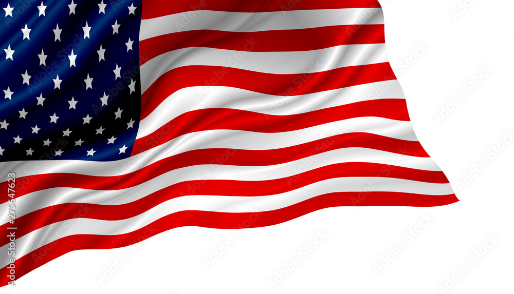 Fototapeta premium USA or American flag isolated on white background