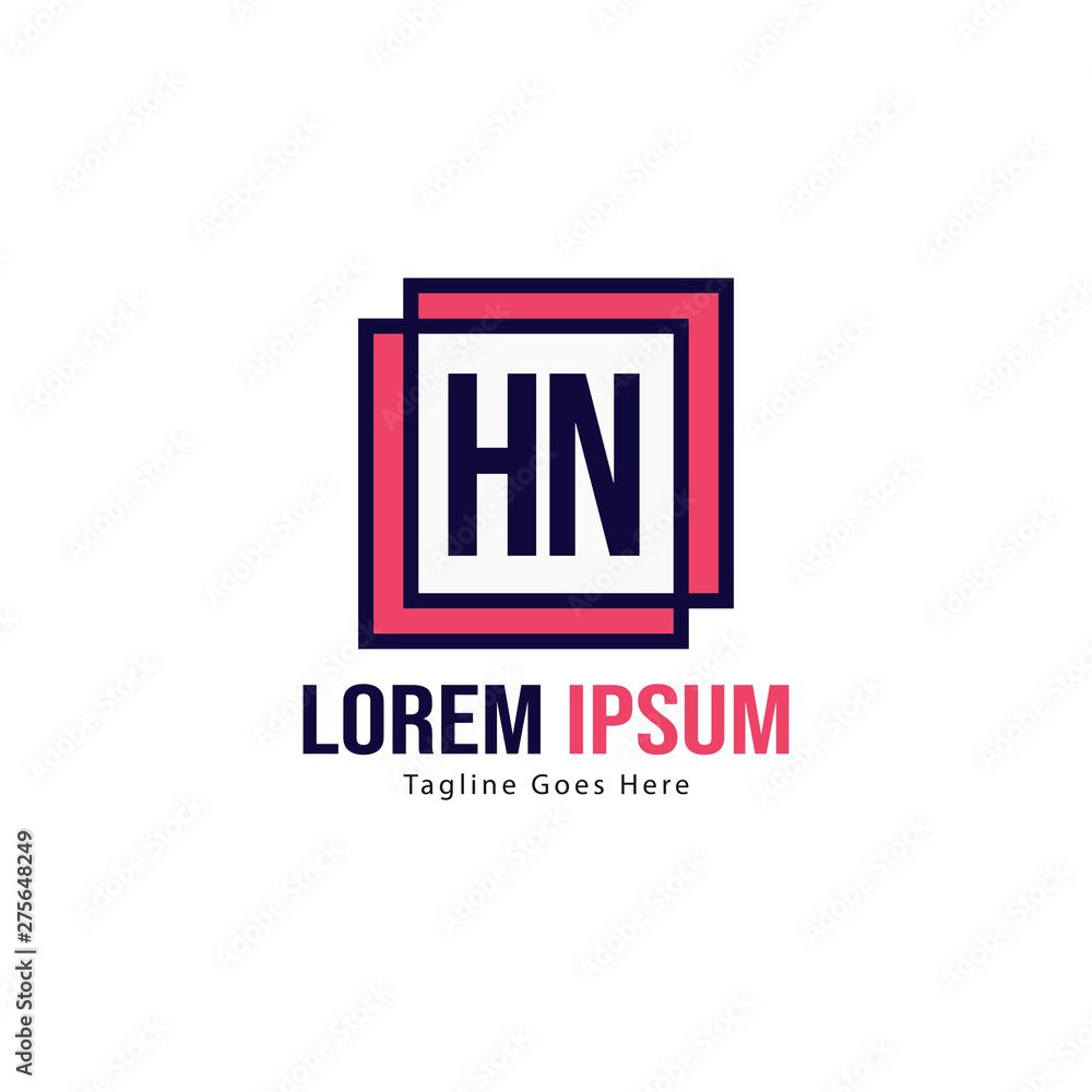 Initial HN logo template with modern frame. Minimalist HN letter logo vector illustration Initial HN logo template with modern frame. Minimalist HN letter logo vector illustration