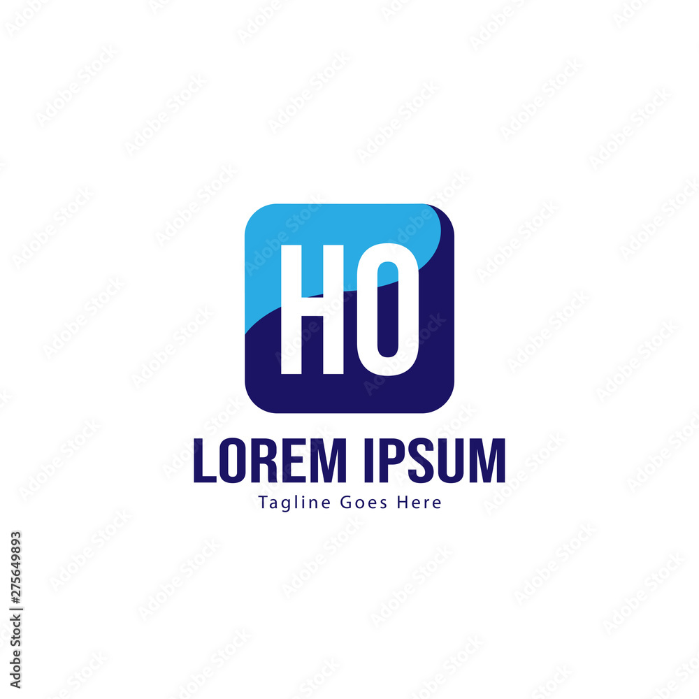 Initial HO logo template with modern frame. Minimalist HO letter logo vector illustration Initial HO logo template with modern frame. Minimalist HO letter logo vector illustration