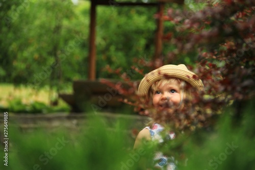 little girl in the garden