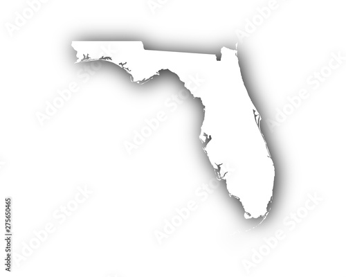 Karte von Florida mit Schatten