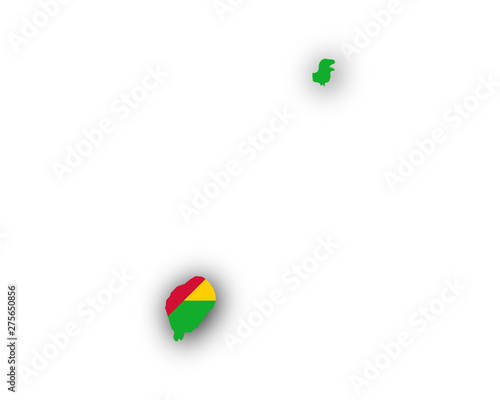 Karte und Fahne von Sao Tome und Principe