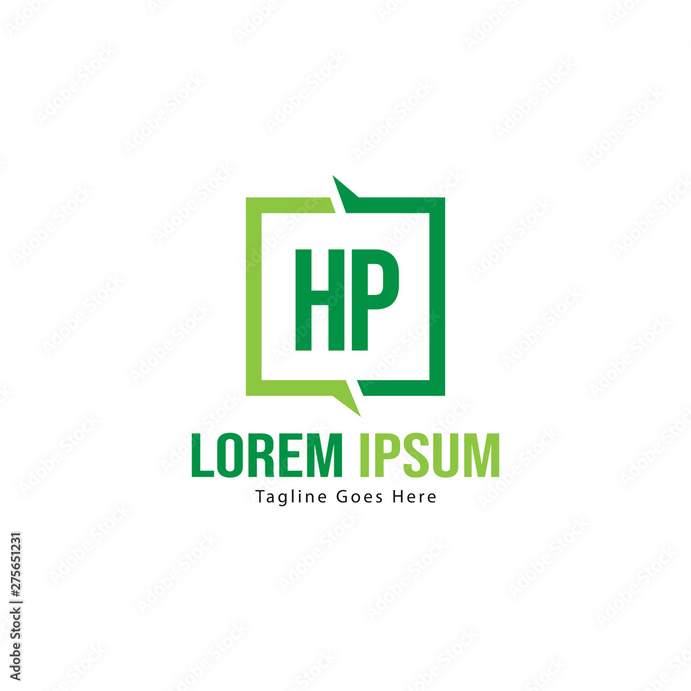 Initial HP logo template with modern frame. Minimalist HP letter logo vector illustration Initial HP logo template with modern frame. Minimalist HP letter logo vector illustration