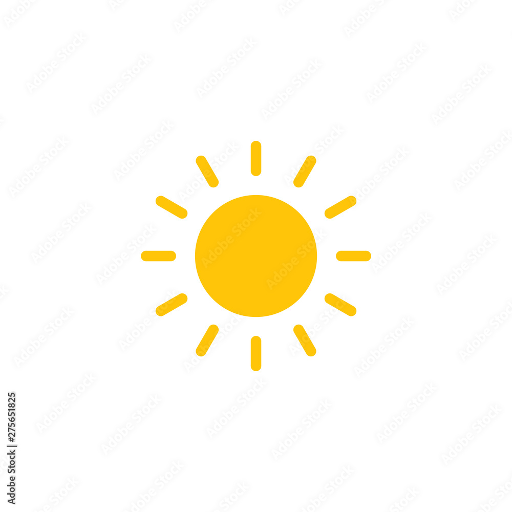 sun flat vector icon isolated on white background. eps 10