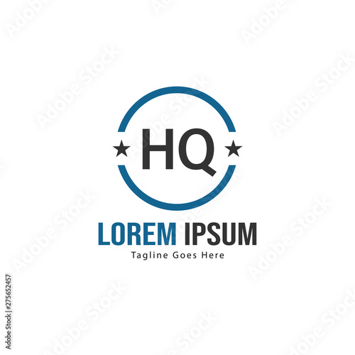 Initial HQ logo template with modern frame. Minimalist HQ letter logo vector illustration © Robani