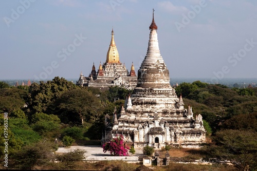 View of pagodas, Ananda temples behind, Bagan, Mandalay Division, Myanmar, Asia photo