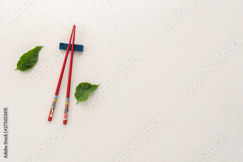 space red chopstick with tea