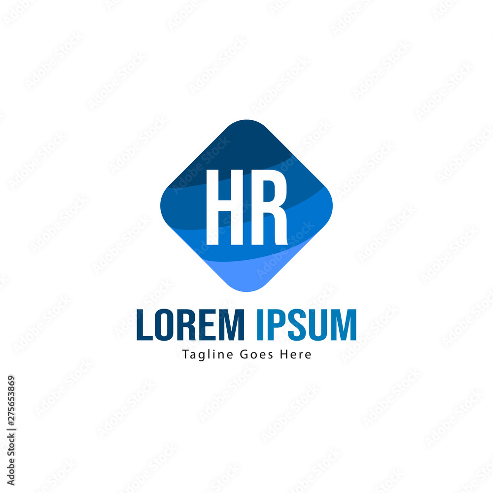 Initial HR logo template with modern frame. Minimalist HR letter logo vector illustration Initial HR logo template with modern frame. Minimalist HR letter logo vector illustration