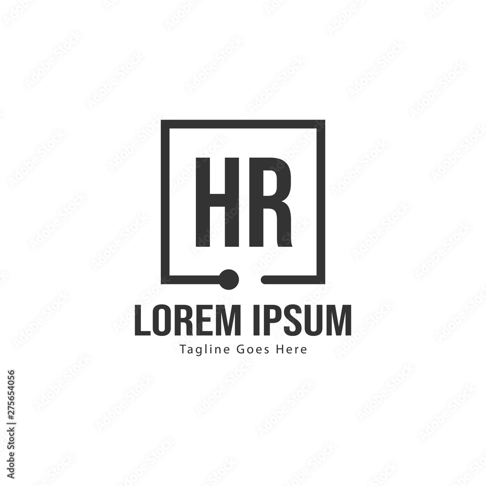 Initial HR logo template with modern frame. Minimalist HR letter logo vector illustration Initial HR logo template with modern frame. Minimalist HR letter logo vector illustration