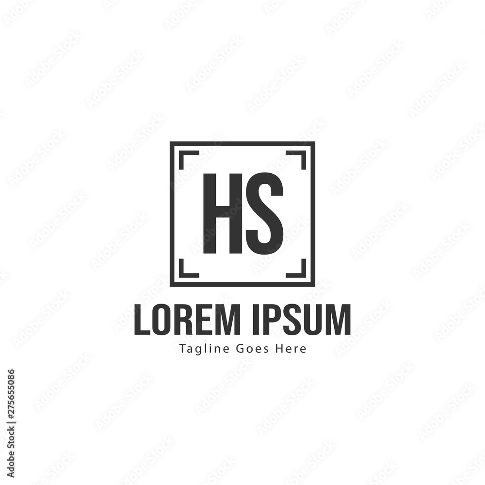 Initial HS logo template with modern frame. Minimalist HS letter logo vector illustration Initial HS logo template with modern frame. Minimalist HS letter logo vector illustration