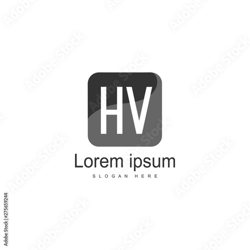 Free Download Initial HV logo template with modern frame. Minimalist HV letter logo vector illustration - GFXLoad