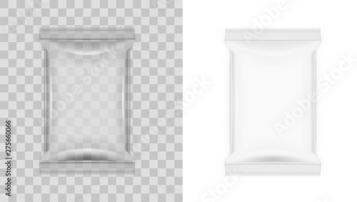 White Blank Transparent Food Snack Sachet Bag Package