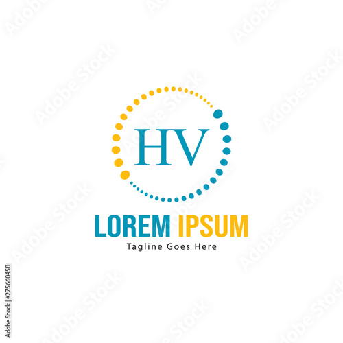 Wallpaper Mural Initial HV logo template with modern frame. Minimalist HV letter logo vector illustration Torontodigital.ca